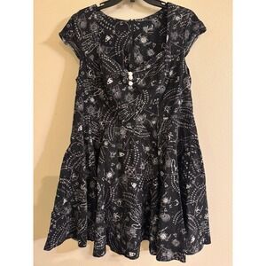 Hell Bunny Black and White Celestial Print Mini Dress